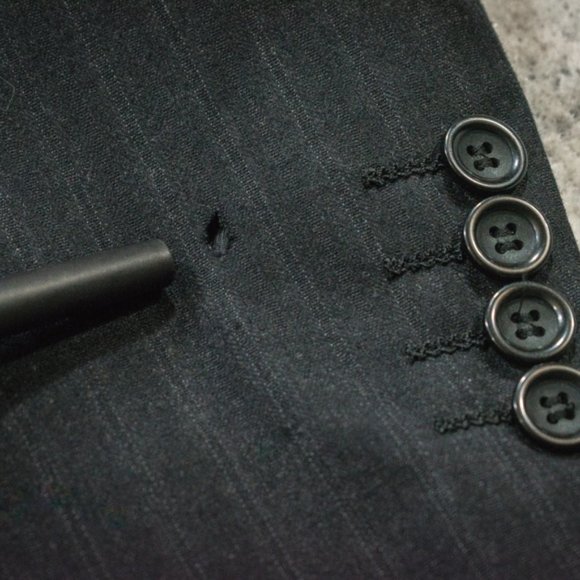 Cigliano Couture Dark Grey Gray Striped Blazer - Picture 3 of 8